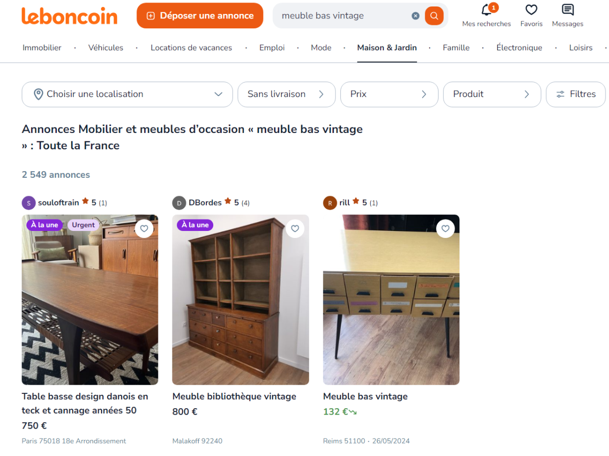 le bon coin recherche vintage